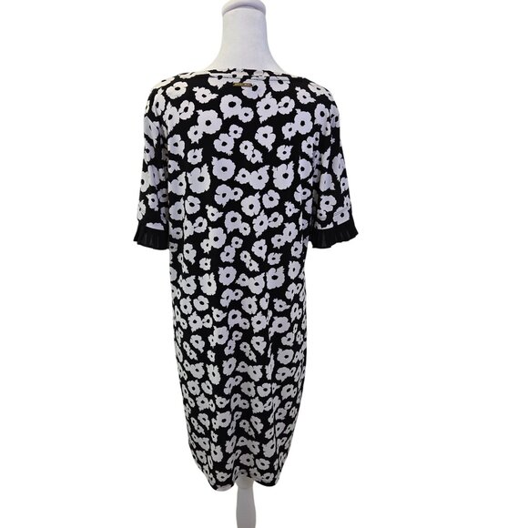 Michael Michael Kors Floral Pleat Sleeve Shift Dress Size Large - Picture 2 of 7